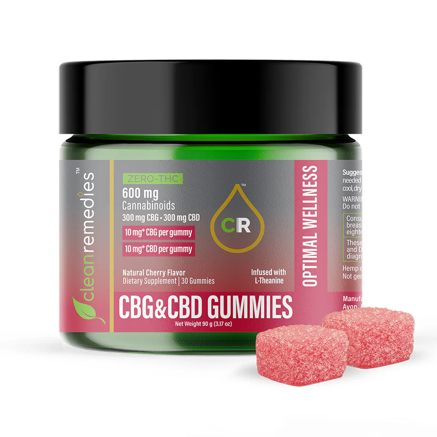 CBG & CBD Optimal Wellness Gummies 600 mg