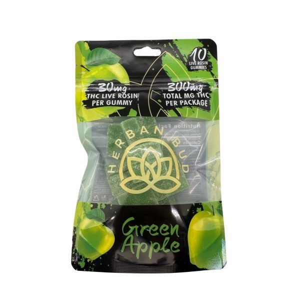 Delta-9 THC Gummies – 300mg – Green Apple
