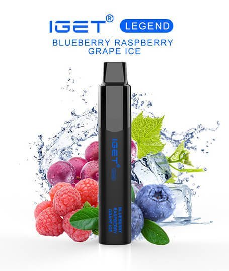iGET LEGEND VAPE 4000 PUFF – BLUEBERRY RASPBERRY GRAPE ICE